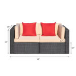 Tifani 58'' Wide Outdoor Wicker Loveseat with Cushions - Image 6