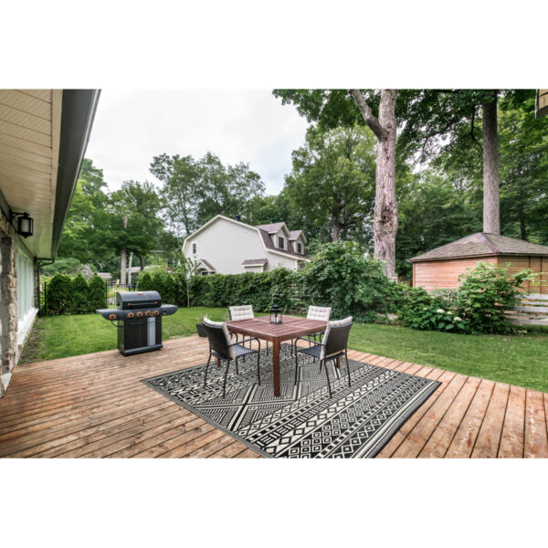 Timmerman Plastic Black / White Indoor/Outdoor Rug - Image 3