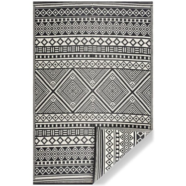 Timmerman Plastic Black / White Indoor/Outdoor Rug - Image 4