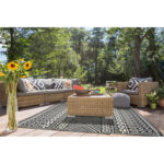 Timmerman Plastic Black / White Indoor/Outdoor Rug - Image 6