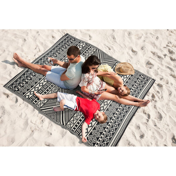 Timmerman Plastic Black / White Indoor/Outdoor Rug - Image 7