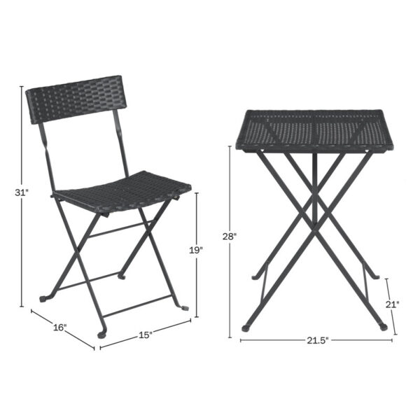 Tomiye Square 2 - Person Outdoor Dining Set - Image 4