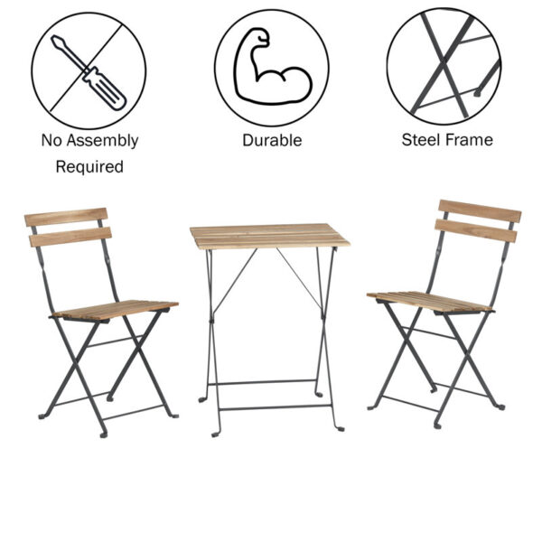 Tomiye Square 2 - Person Outdoor Dining Set - Image 7