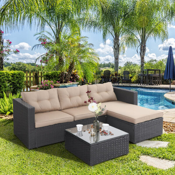 Towser Polyethylene (PE) Wicker 4 - Person Seating Group with Cushions - Image 2