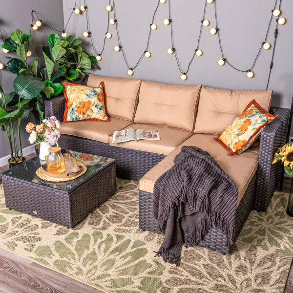 Towser Polyethylene (PE) Wicker 4 - Person Seating Group with Cushions - Image 6