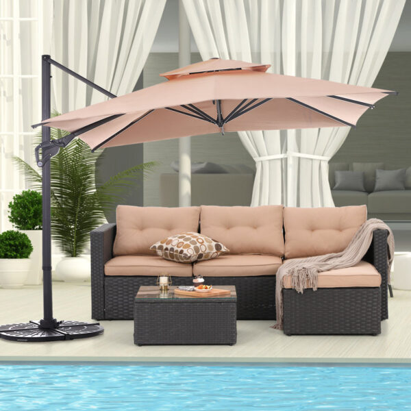 Towser Polyethylene (PE) Wicker 4 - Person Seating Group with Cushions - Image 8