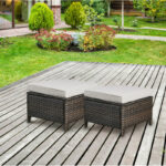 Two-Piece Set Of Multifunctional Outdoor Ottomans With Cushions - Image 2