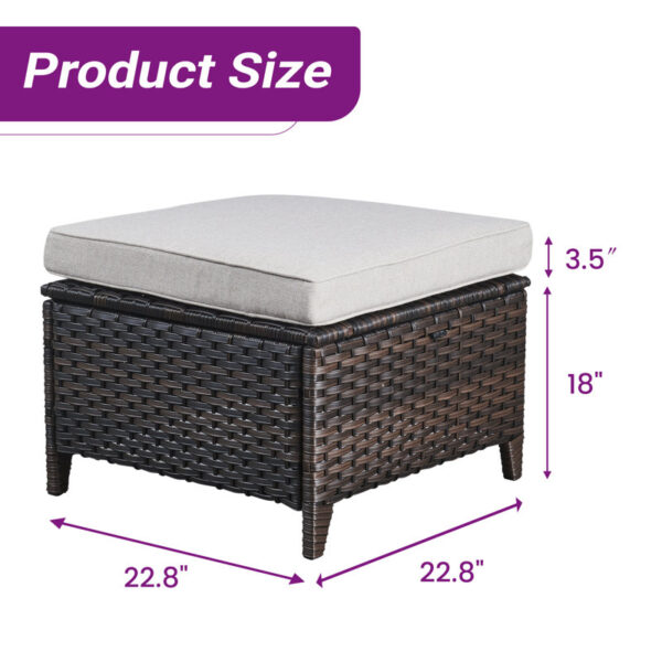 Two-Piece Set Of Multifunctional Outdoor Ottomans With Cushions - Image 3