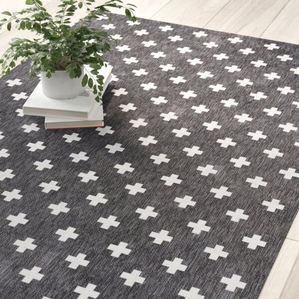 Umbria Charcoal Indoor/Outdoor Rug - Image 5