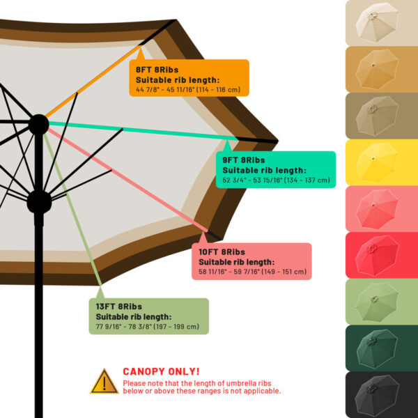 Universal Replacement Umbrella Canopy - Image 8