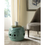 Veer 12'' Tall Ceramic Garden Stool - Image 2
