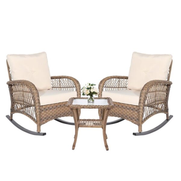 Vredenburgh Wicker/Rattan 2 - Person Seating Group with Cushions - Image 2