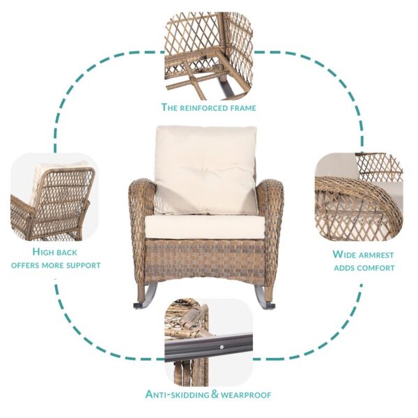 Vredenburgh Wicker/Rattan 2 - Person Seating Group with Cushions - Image 3