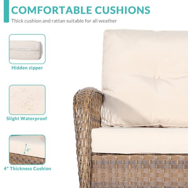 Vredenburgh Wicker/Rattan 2 - Person Seating Group with Cushions - Image 7