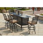 Waconia 5-Piece Patio Bar Set with Cushions and 82'' Party Bar