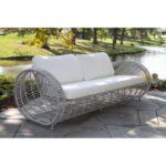 Waldman 80'' Wide Outdoor Wicker Patio Sofa with Sunbrella Cushions - Image 2
