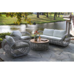 Waldman 80'' Wide Outdoor Wicker Patio Sofa with Sunbrella Cushions - Image 3