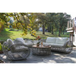 Waldman 80'' Wide Outdoor Wicker Patio Sofa with Sunbrella Cushions - Image 4