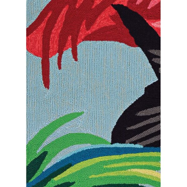 Wallingford Handmade Hand Hooked Multicolor / Blue Indoor/Outdoor Rug - Image 2