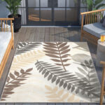 Well Woven Dorado Mariah Modern Indoor / Outdoor Floral Ivory Hi-Lo Area Rug