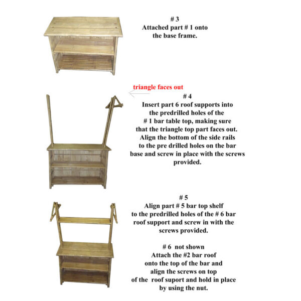 Whobrey Porter 3 Piece Bar Set with Palapa Roof - Image 3