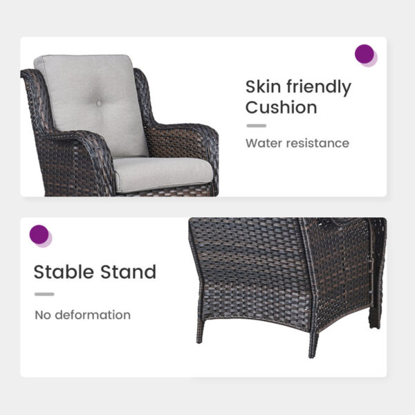 Wicker rattan outdoor chairs (Set of 2) - Image 8