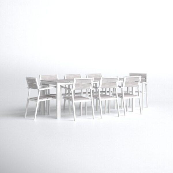 Windsor Rectangular 8 - Person Outdoor Dining Set with Cushions - Image 3