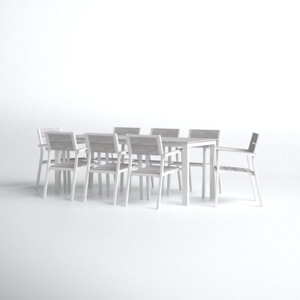 Windsor Rectangular 8 - Person Outdoor Dining Set with Cushions - Image 4