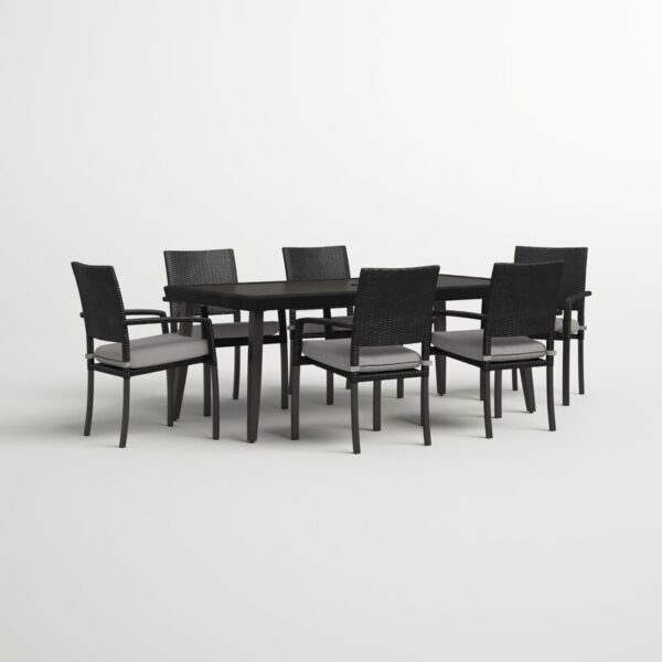 Winnie Rectangular 6 - Person Outdoor Dining Set - Image 2