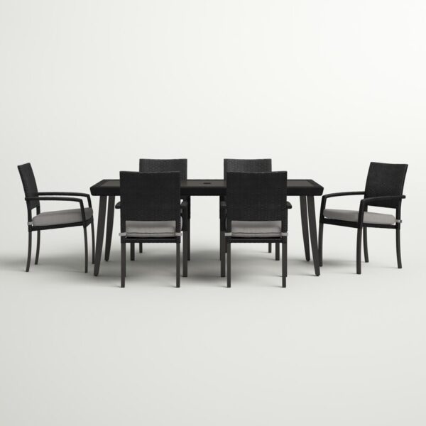 Winnie Rectangular 6 - Person Outdoor Dining Set - Image 5