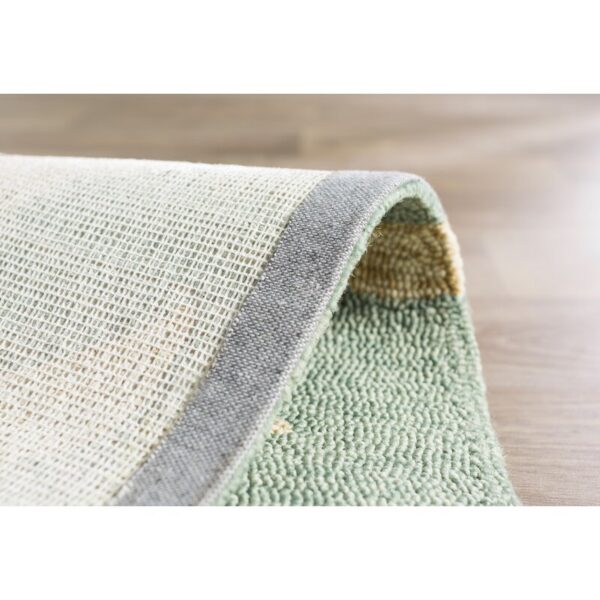 Woolsey Handmade Hand Hooked Light Teal/Tan Indoor/Outdoor Rug - Image 2