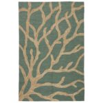 Woolsey Handmade Hand Hooked Light Teal/Tan Indoor/Outdoor Rug