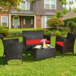 Worthland Polyethylene (PE) Wicker 4 - Person Seating Group with Cushions