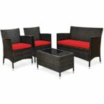 Worthland Polyethylene (PE) Wicker 4 - Person Seating Group with Cushions - Image 4