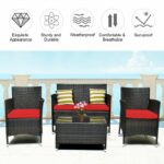 Worthland Polyethylene (PE) Wicker 4 - Person Seating Group with Cushions - Image 8