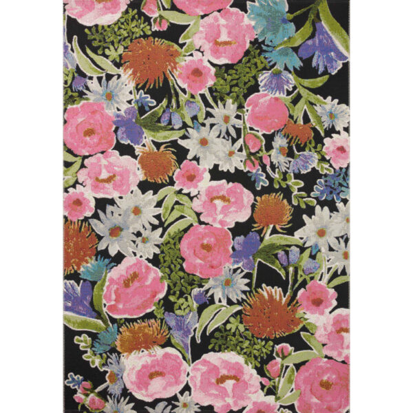 Yakini Black/Pink/Green Indoor/Outdoor Rug - Image 2