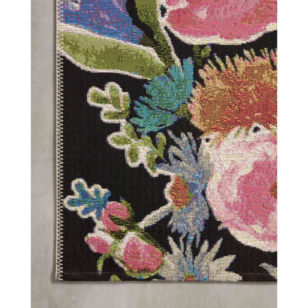 Yakini Black/Pink/Green Indoor/Outdoor Rug - Image 5