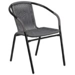 Youra Rattan Indoor-Outdoor Restaurant Stack Chair (Set of 4)