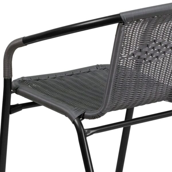 Youra Rattan Indoor-Outdoor Restaurant Stack Chair (Set of 4) - Image 3