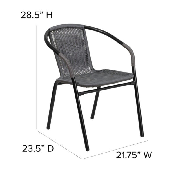 Youra Rattan Indoor-Outdoor Restaurant Stack Chair (Set of 4) - Image 8
