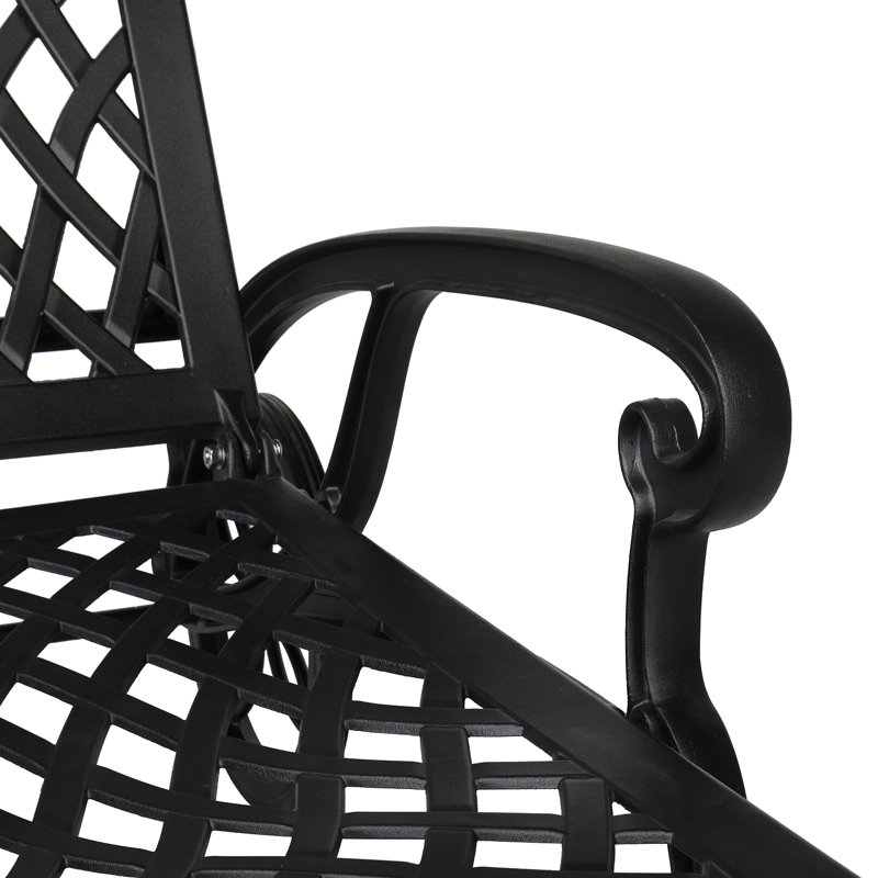 Black Outdoor Metal Chaise Lounge - Image 3