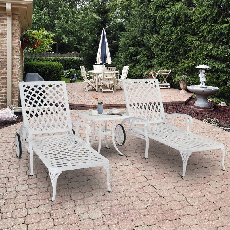 Black Outdoor Metal Chaise Lounge - Image 8
