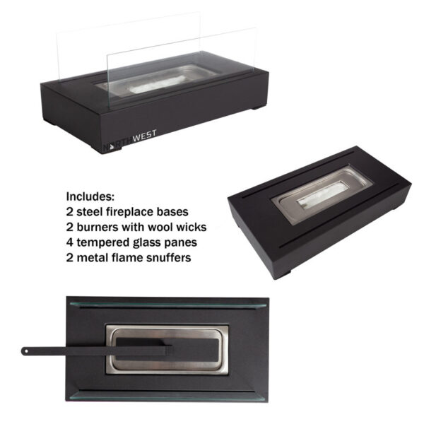 Set Of 2 Bio Ethanol Ventless Tabletop Fireplaces - Image 7