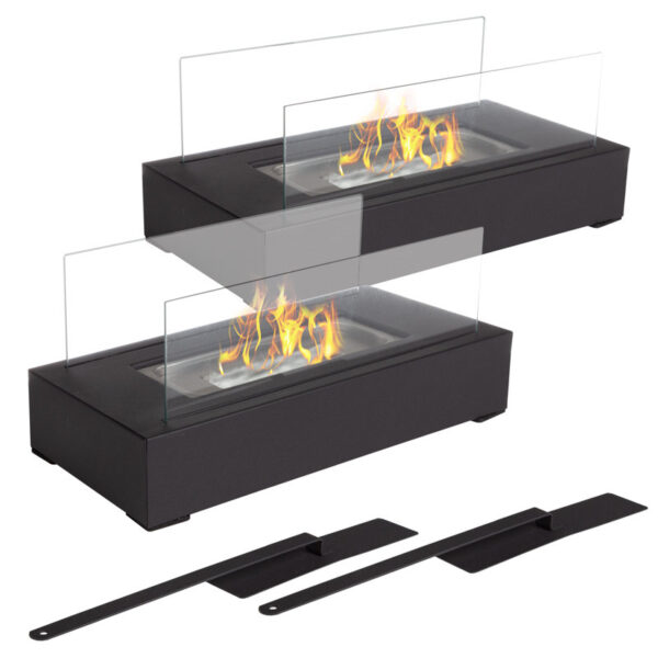 Set Of 2 Bio Ethanol Ventless Tabletop Fireplaces - Image 4