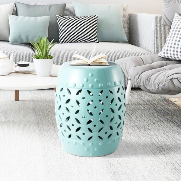 Shamon 13.18'' Tall Ceramic Garden Stool - Image 5