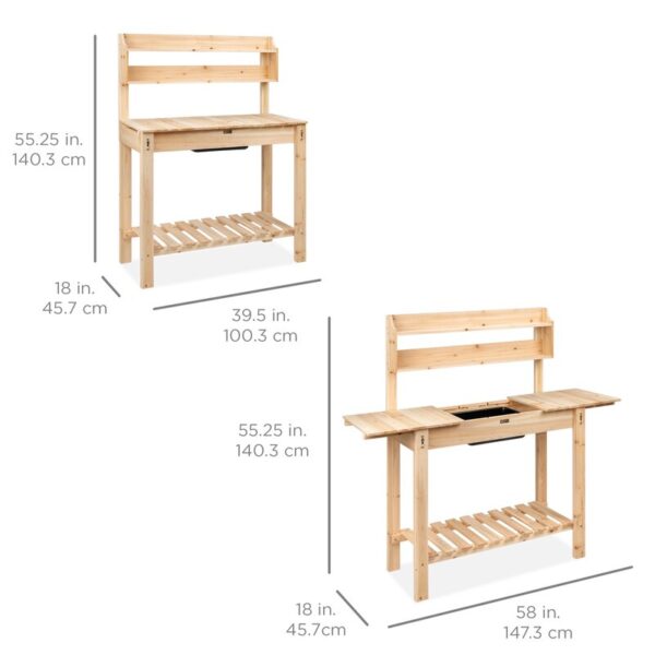 Sharpe Garden Fir Potting Bench - Image 7