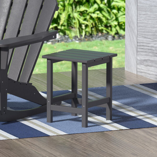 Shavon Outdoor HDPE Side Table - Image 3