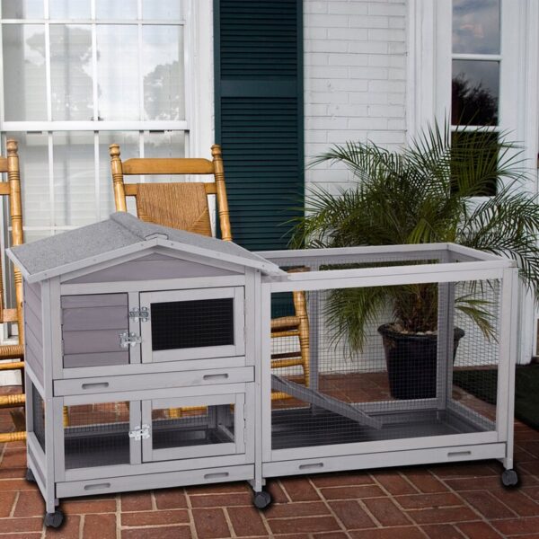 Shelbie Weather Resistant Rabbit Hutch with Ramp - Image 4