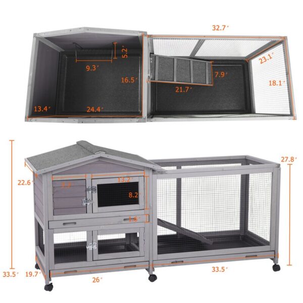 Shelbie Weather Resistant Rabbit Hutch with Ramp - Image 6