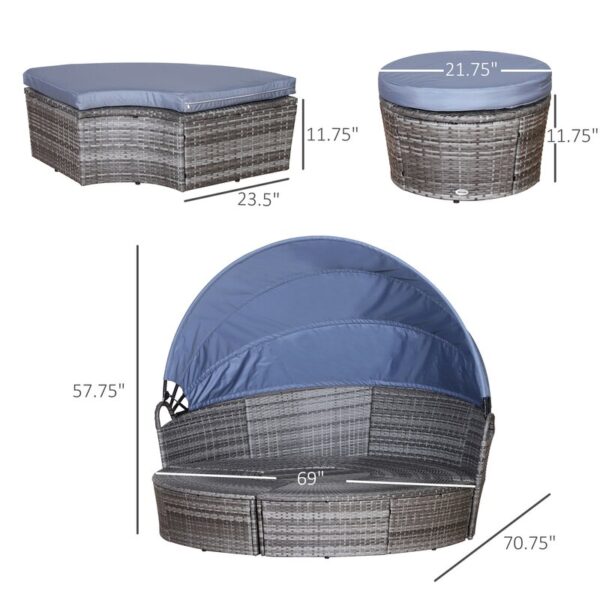 Shemsie 69'' Wide Outdoor Wicker Patio Daybed - Image 4